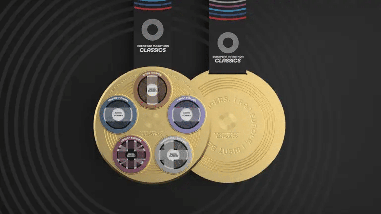 European Marathon Classics : 8 marathons iconiques (Rome, Londres, Vienne, Madrid…) s’unissent pour créer un nouveau challenge européen. Complétez 5 courses et construisez votre médaille unique.