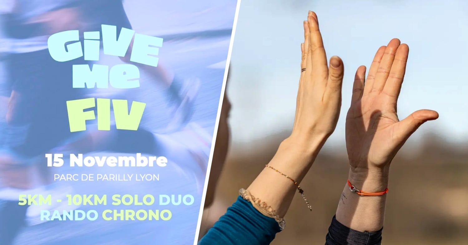 L'association Un pas ensemble pour la vie lance une course inédite, Give me FIV, dédiée à la PMA, le 15 novembre prochain au Parc de Parilly, à Bron près de Lyon. L'événement, à la fois sportif et engagé, devrait rassembler jusqu'à 2500 participants.