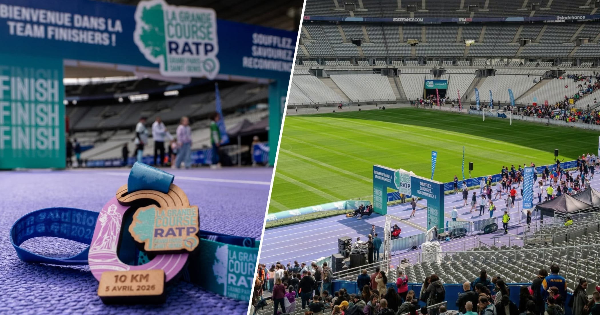 Ce dimanche 5 avril, la Grande Course RATP du Grand Paris Saint-Denis a réuni 19 200 participants sur trois distances : le semi-marathon, le 10 km et le 5 km. Le moment fort de l’édition 2026, l’arrivée mémorable pour tous les coureurs, sur la piste d’athlétisme du Stade de France.