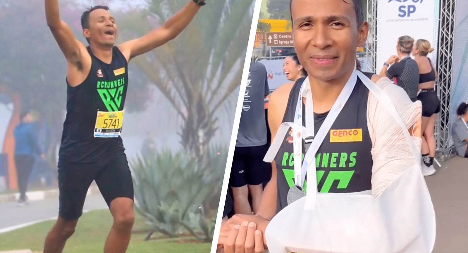 Jackson Alves remporte le 5 km à Santana de Parnaíba avant de subir une fracture de la clavicule et une opération.