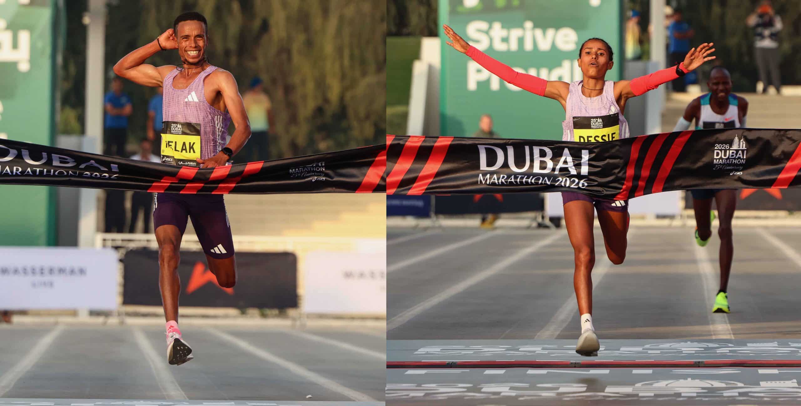 Le Marathon de Dubaï 2026 a offert un beau spectacle : Nibret Melak s’impose en 2h04’00 et Anchinalu Dessie s'illustre en 2h18’31.
