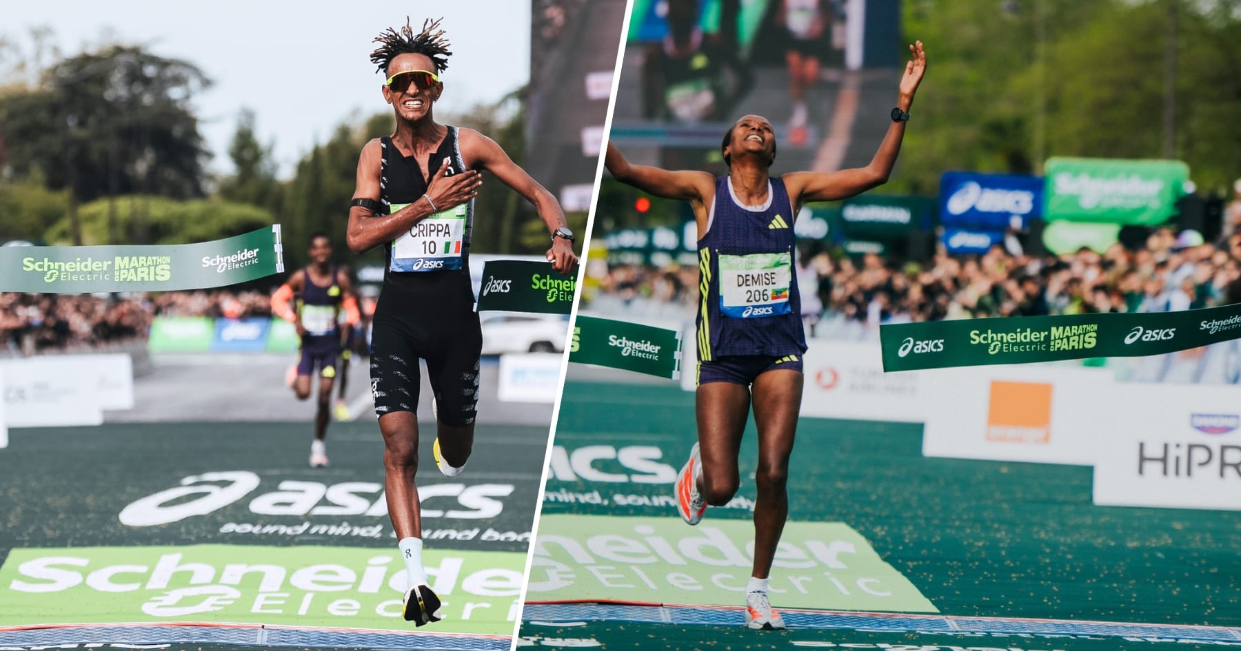 Marathon de Paris 2026 : Yeman Crippa triomphe en 2h05’18 et record du parcours pour Shure Demise. Récit complet de la course.