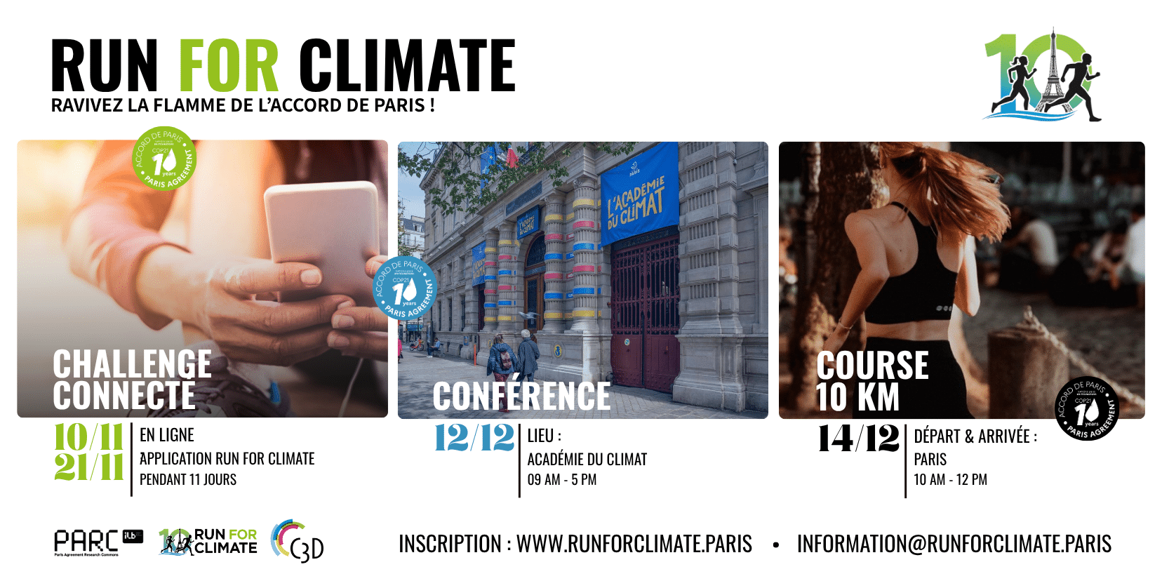Pour encourager chacun à s’engager pour le climat, la Fondation PARC permet à ceux qui le souhaitent de se mobiliser avec Run For Climate.