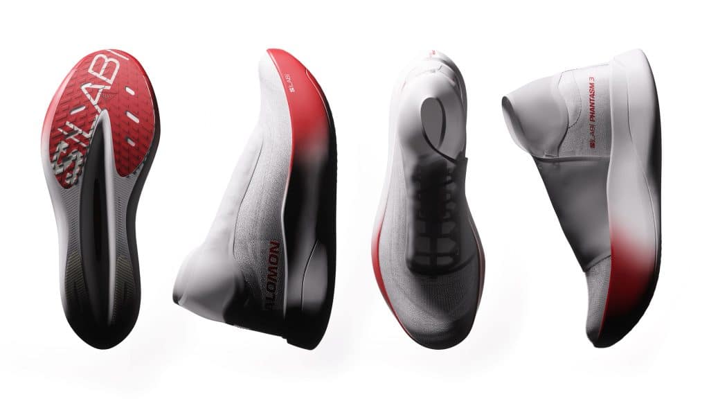 Salomon dévoile la S/LAB Phantasm 3, une chaussure de compétition à plaque carbone pensée pour la route. Design aérodynamique testé en soufflerie, mousse optiFOAM+ à base de PEBA et plaque carbone energyBLADE pour maximiser vitesse et efficacité du 5 km au marathon.